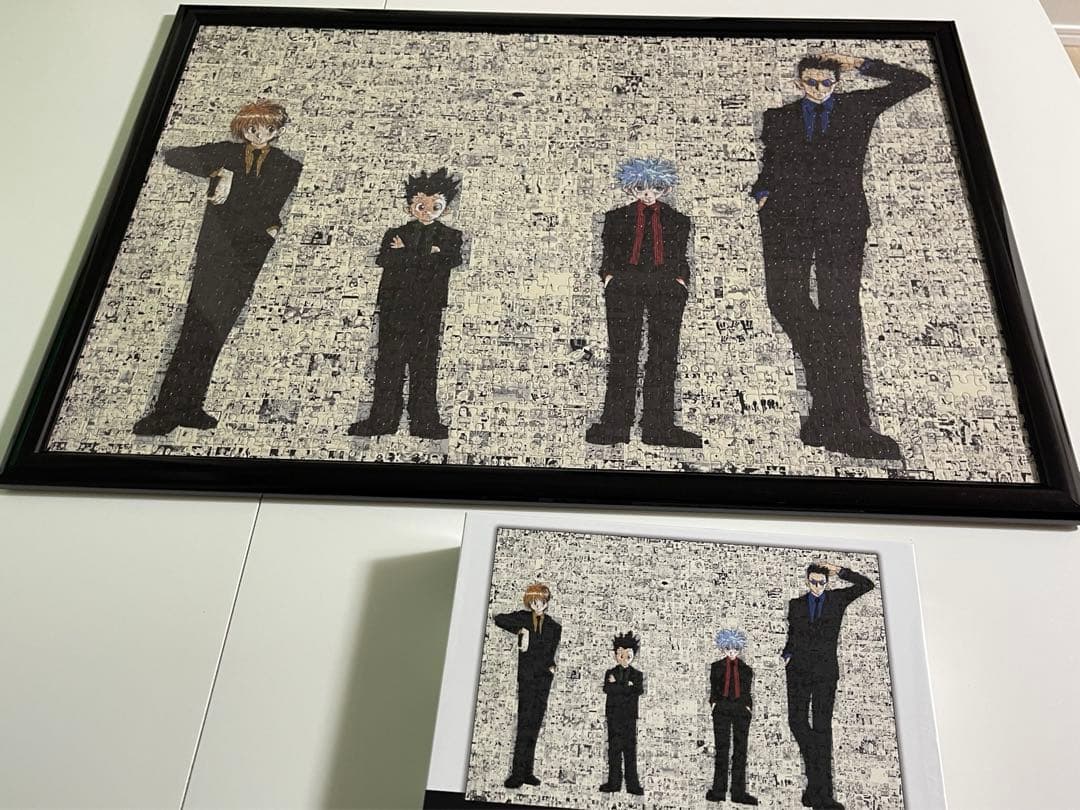 冨樫義博展 HUNTER×HUNTERパズル完成 黒縁額付き