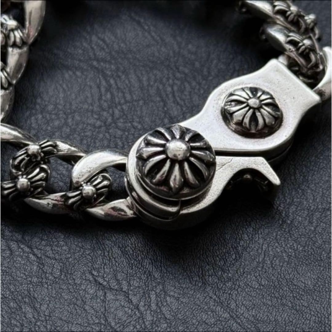 シルバー925刻印あり ファンシーリンク チェーン シルバーブレスレット