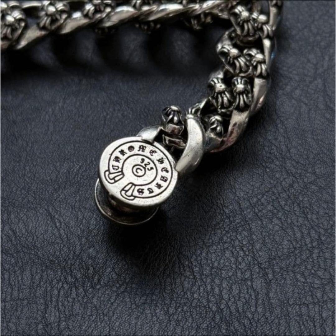 シルバー925刻印あり ファンシーリンク チェーン シルバーブレスレット