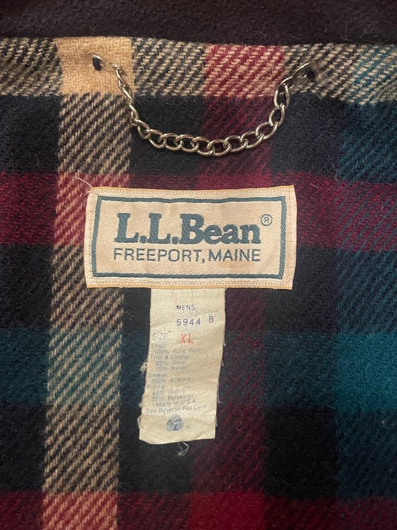 【チェスナット】L.L.Bean チェック裏地 ウールブルゾン 短丈