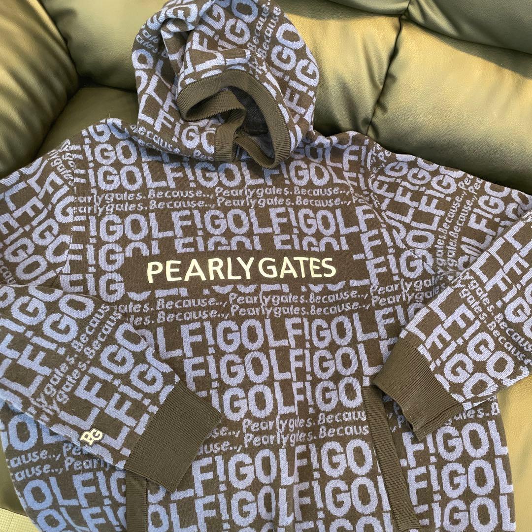 PEARLY GATES カシミヤブレンド ジャガード ニットパーカー サイズ6