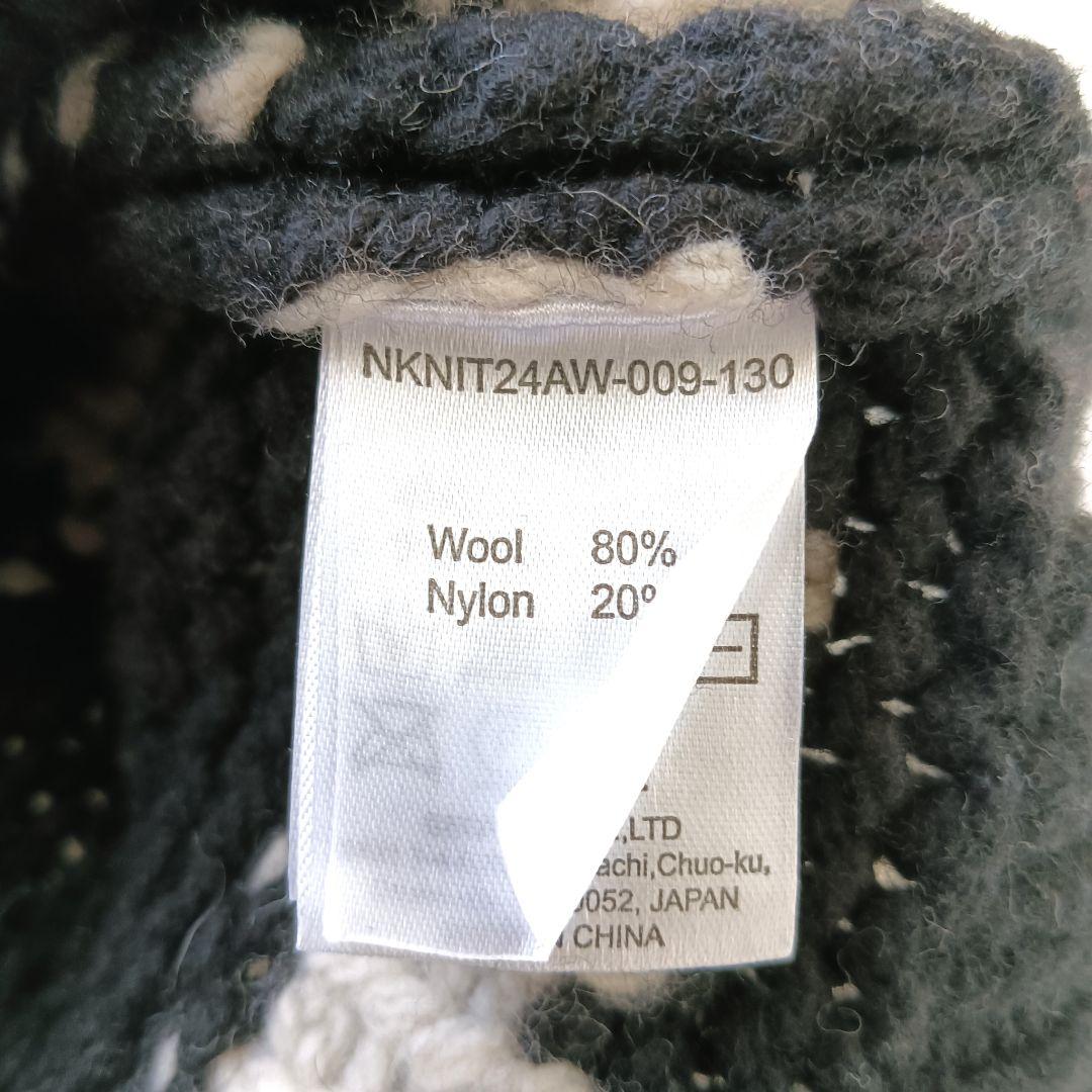 美品✨《ンニット》24aw ハートパターンニット黒セーター ウール混 近年モデル