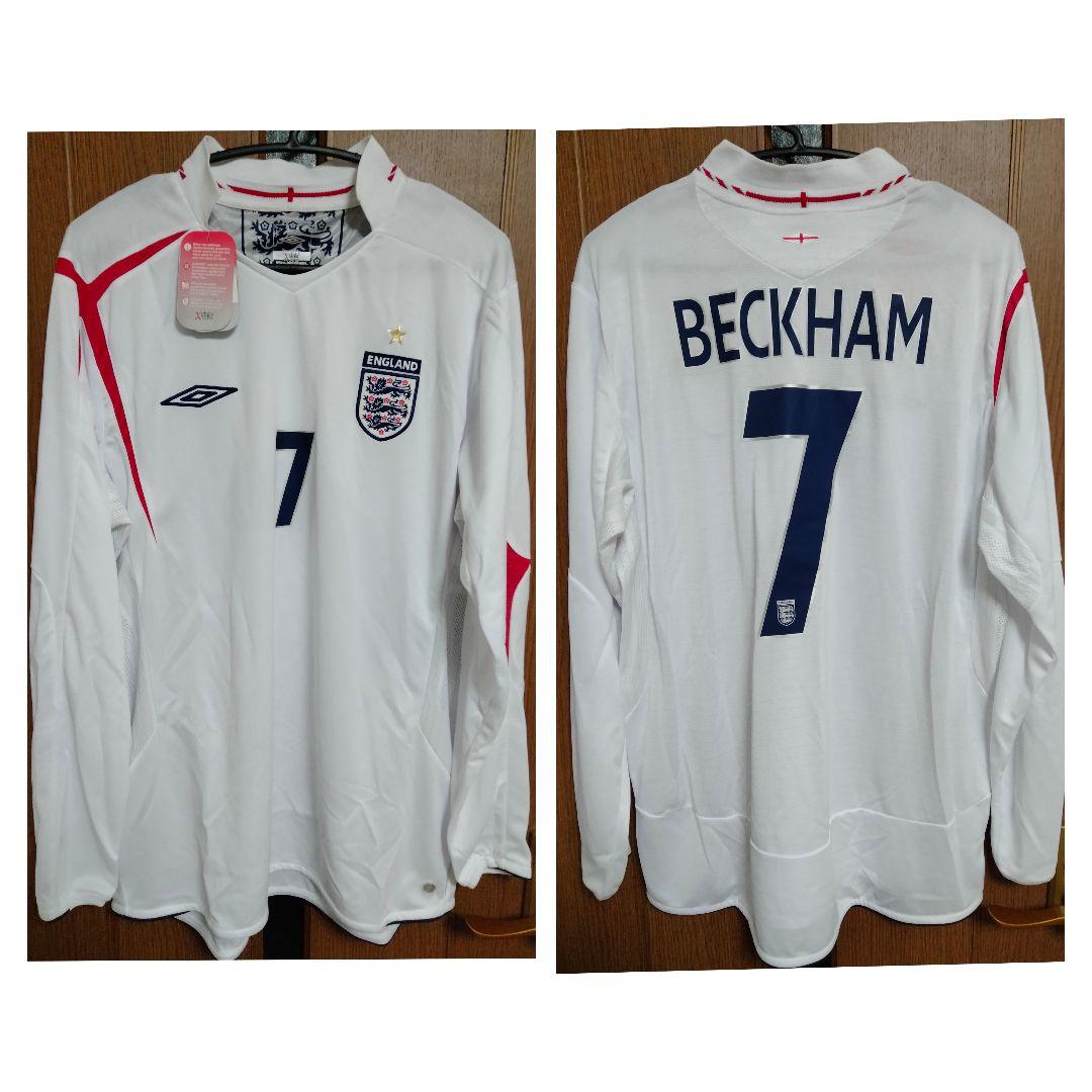 イングランド代表 ベッカム #7 長袖ユニフォーム 05/07 紙タグ付 正規