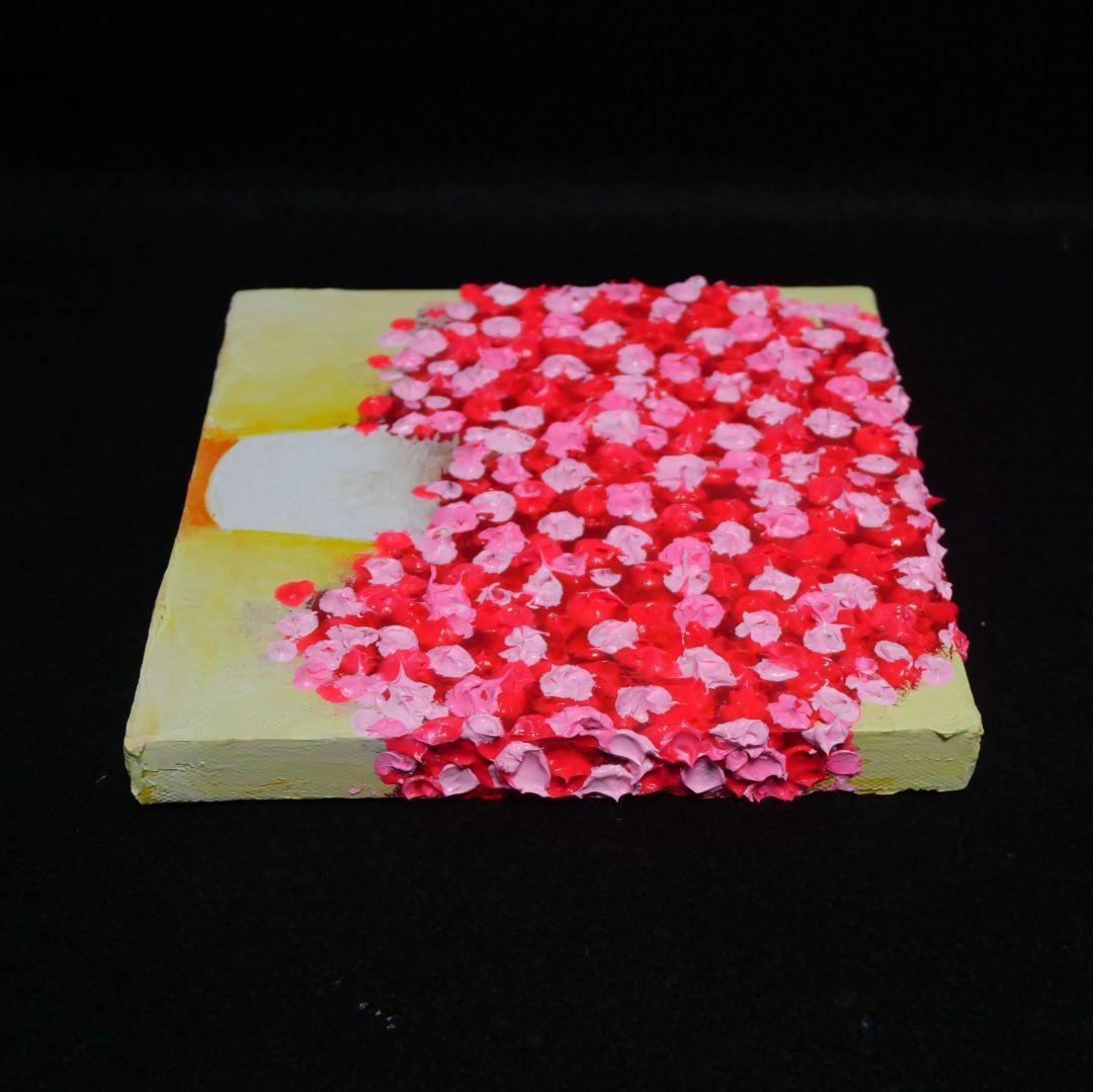 油絵 油彩 油彩画 絵画 アートパネル【ピンクかすみ草】