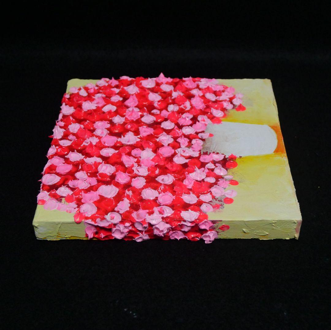 油絵 油彩 油彩画 絵画 アートパネル【ピンクかすみ草】