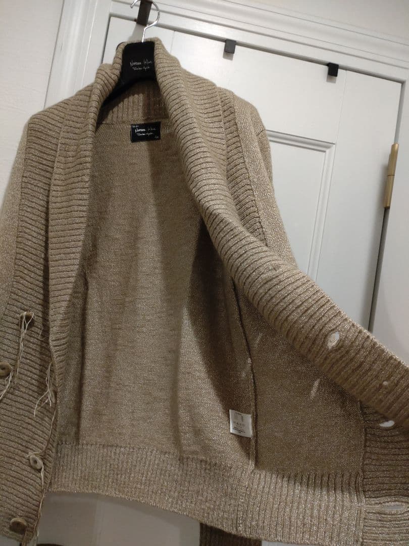 稀少【ナンバーナイン09AW】デザインニットショールカーディガン3