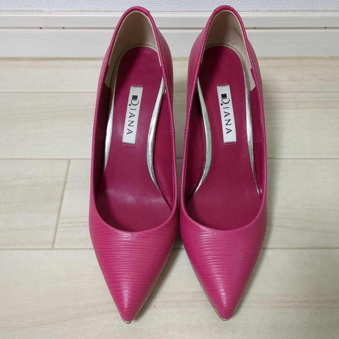 DIANAダイアナ ポインテッドトゥ 22.5㎝ ヒール8㎝ ピンク - メルカリ