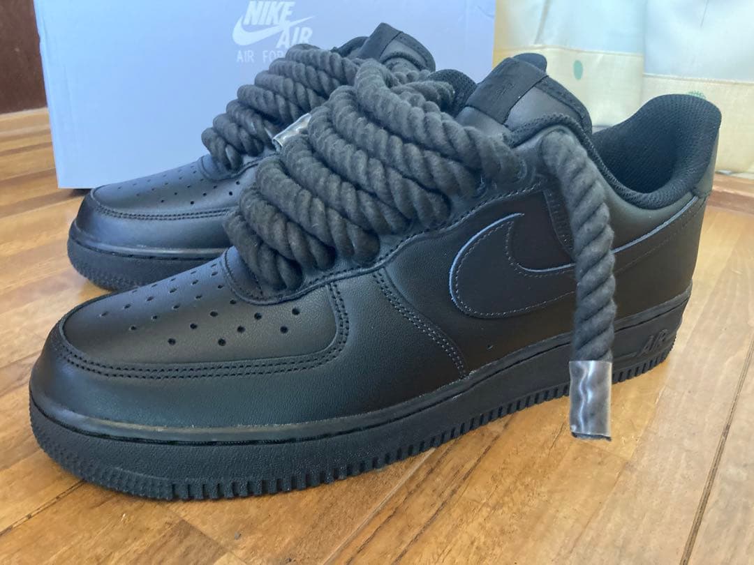 シューレース カスタム 9mm ロープ 黒色 エアフォース ナイキ - メルカリ