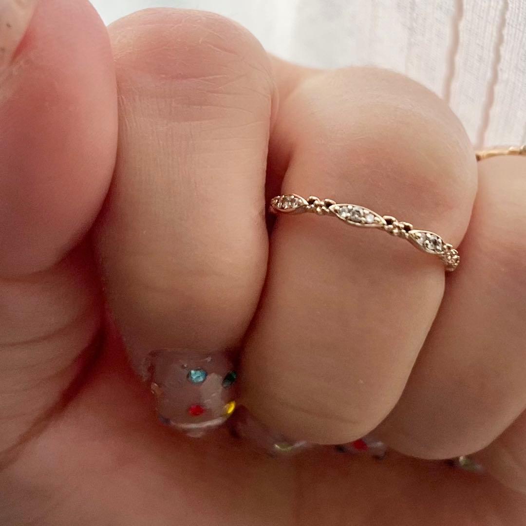 本日発送可能＊agete k10 カルムリング 0.06ct 13号