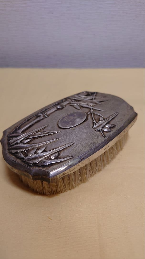 アンティーク　銀製　彫金　ブラシ　シルバー925保証