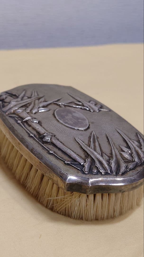 アンティーク　銀製　彫金　ブラシ　シルバー925保証