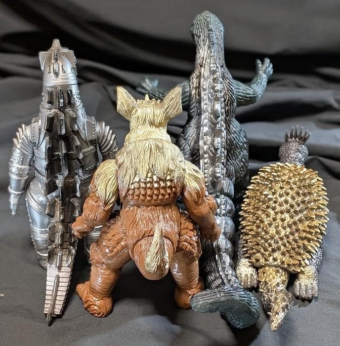 昭和ゴジラ・メカゴジラ・キングシーサー・アンギラス（バンダイ）ソフビ４体セット