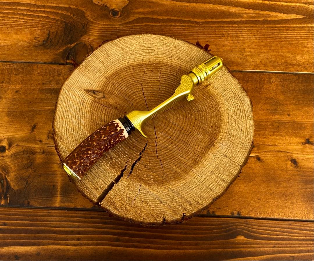 ガングリップ ゴールド 鹿の角グリップ ロッドビルディング