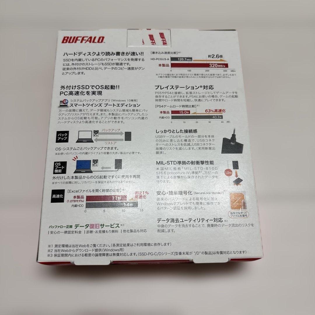 外付けハードディスク・ドライブ BUFFALO SSD-PG1.0U3-BC 1.0TB