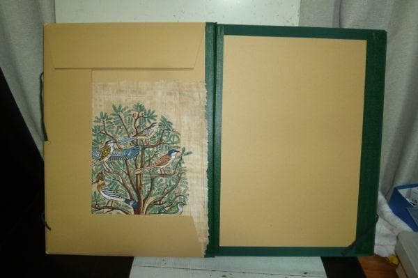 パピルス紙絵 世界最古の紙 エジプト生命の木 ツリーオブライフ 1枚