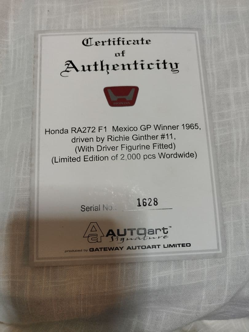 HONDARA272F1 Mexico GP1965 1/18ミニカー、雑誌付き - メルカリ