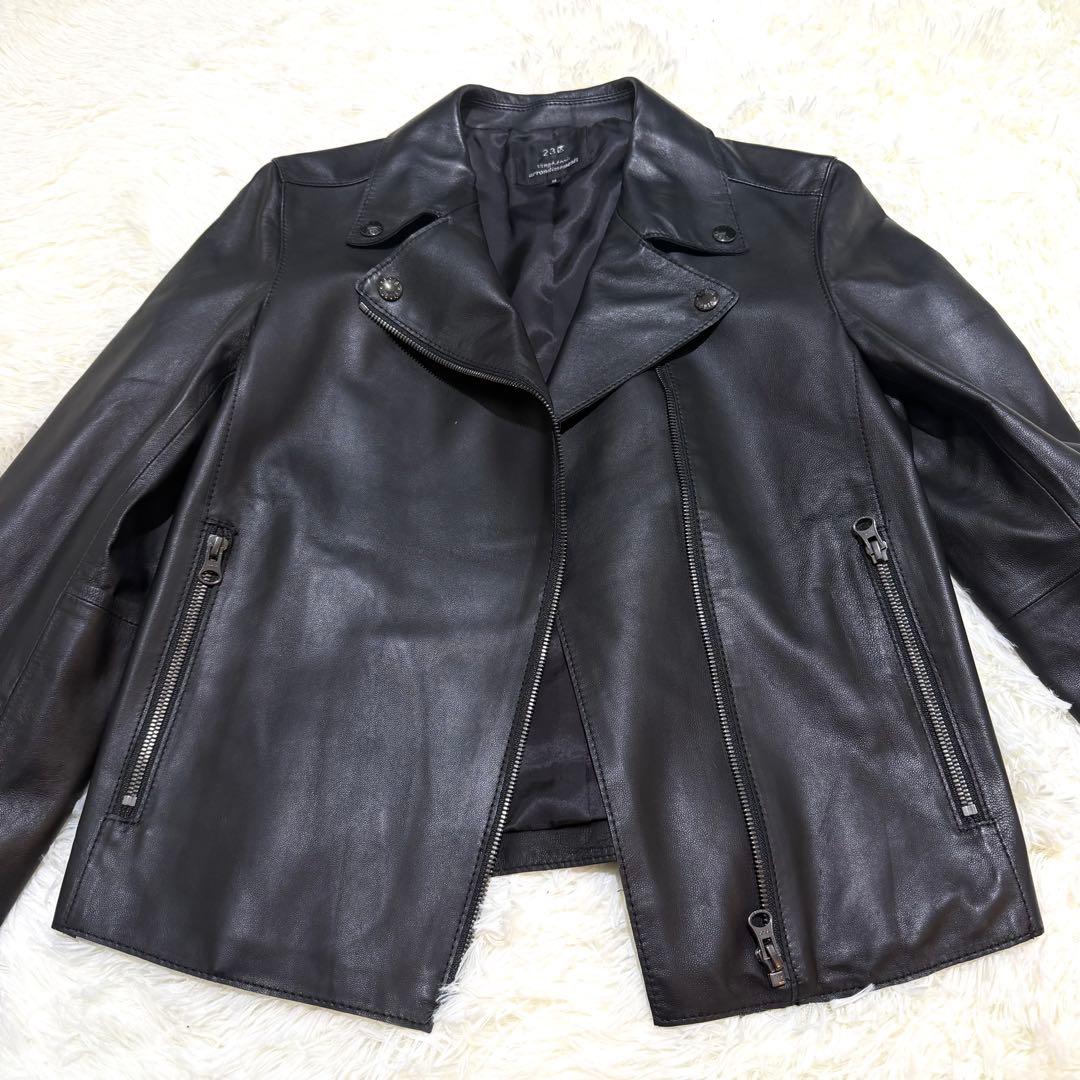 未使用級✨23区 ダブルライダース ラムレザー ブラック ニジュウサンク