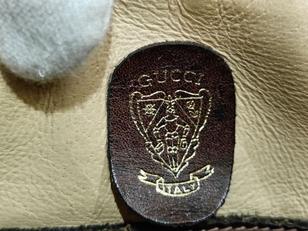 GUCCI オールドグッチ ミニ ボストンバッグ ホースビット柄 ブラウン