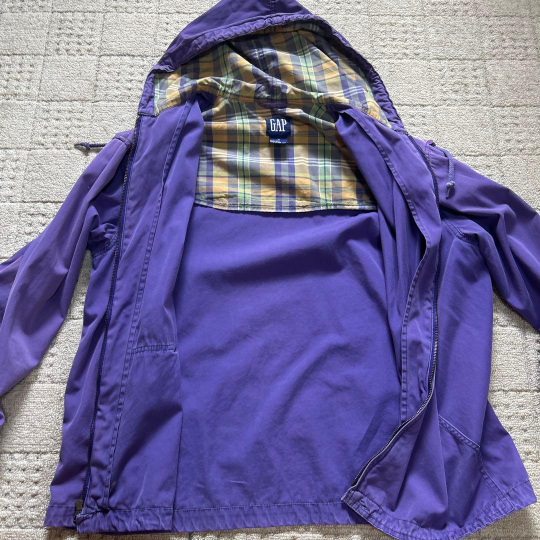 《希少》90s OLD GAP ジップアップ　パーカー　ナス紺　フェード