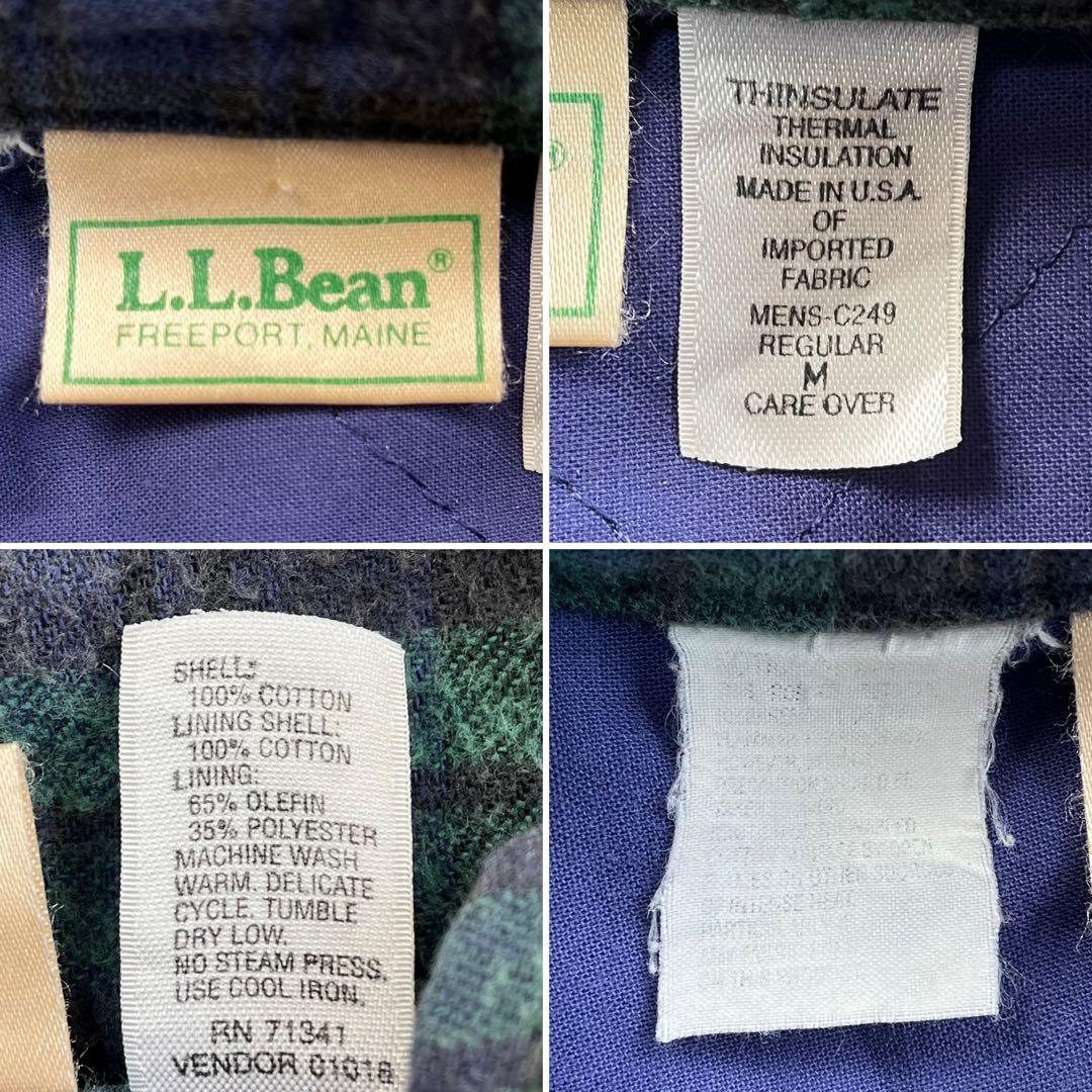 01M614◯ 90s L.L.Bean USA製 フランネル シャツジャケット