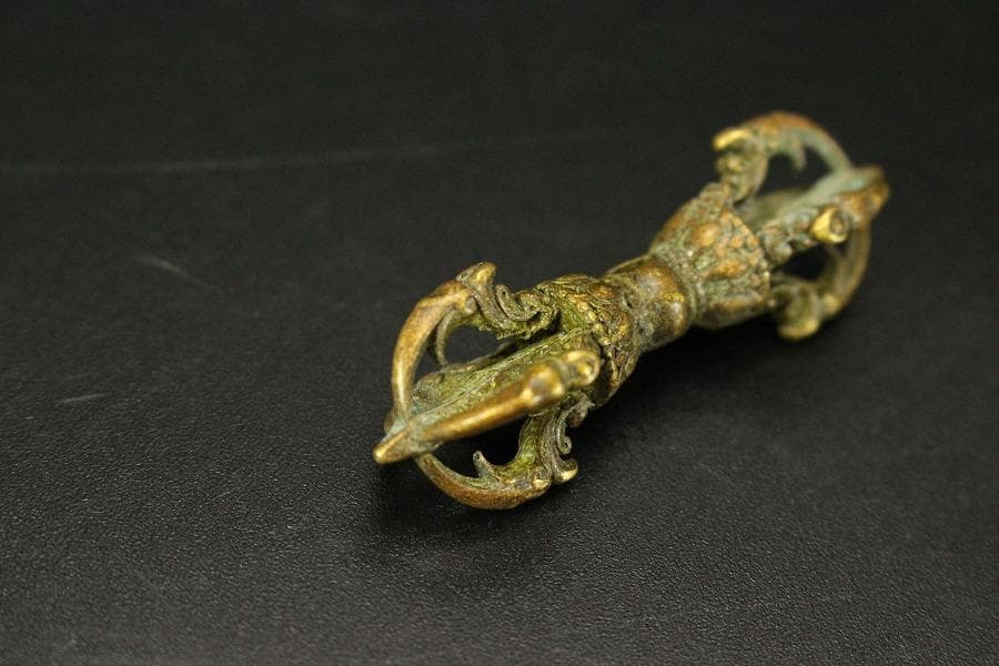 仏教美術 古銅 豆 博山炉 五鈷杵 二件 古美術(LC994) - メルカリ