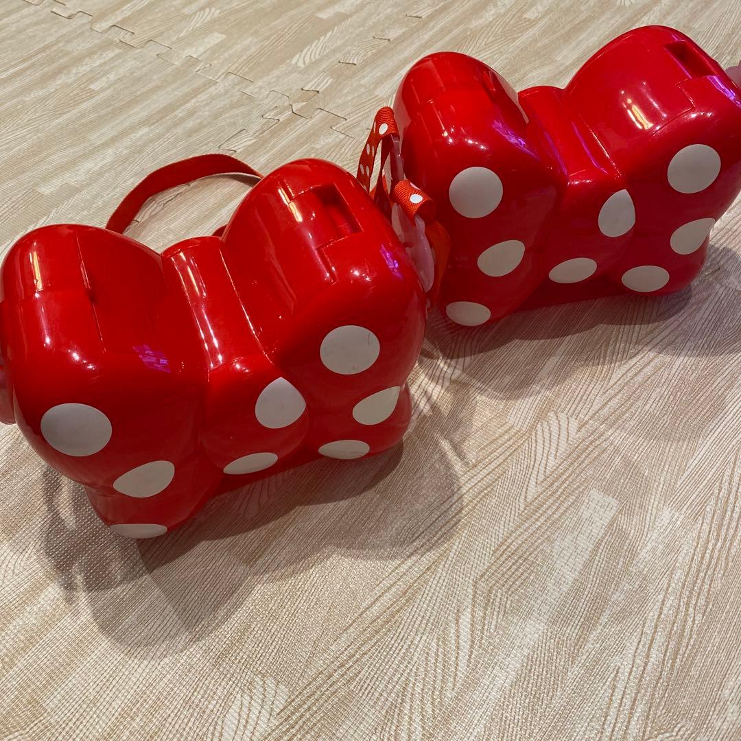 ディズニー　ミニーちゃん　リボン型　ポップコーンバケット　2個セット 廃盤】ディズニー レア ミニーちゃん ポップコーンバケット リボン型