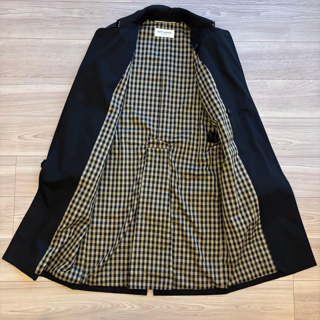 サンローラン トレンチコート ブラック 44 クリーニング済 【楽天市場
