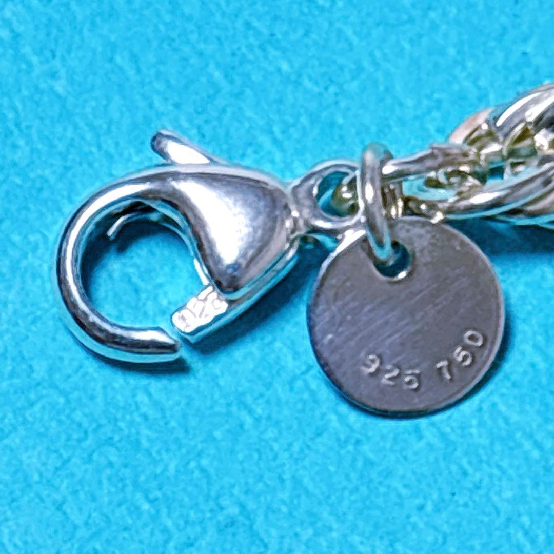 【極美品】18.5cm ティファニー ツイストコンビブレスレット 925/750