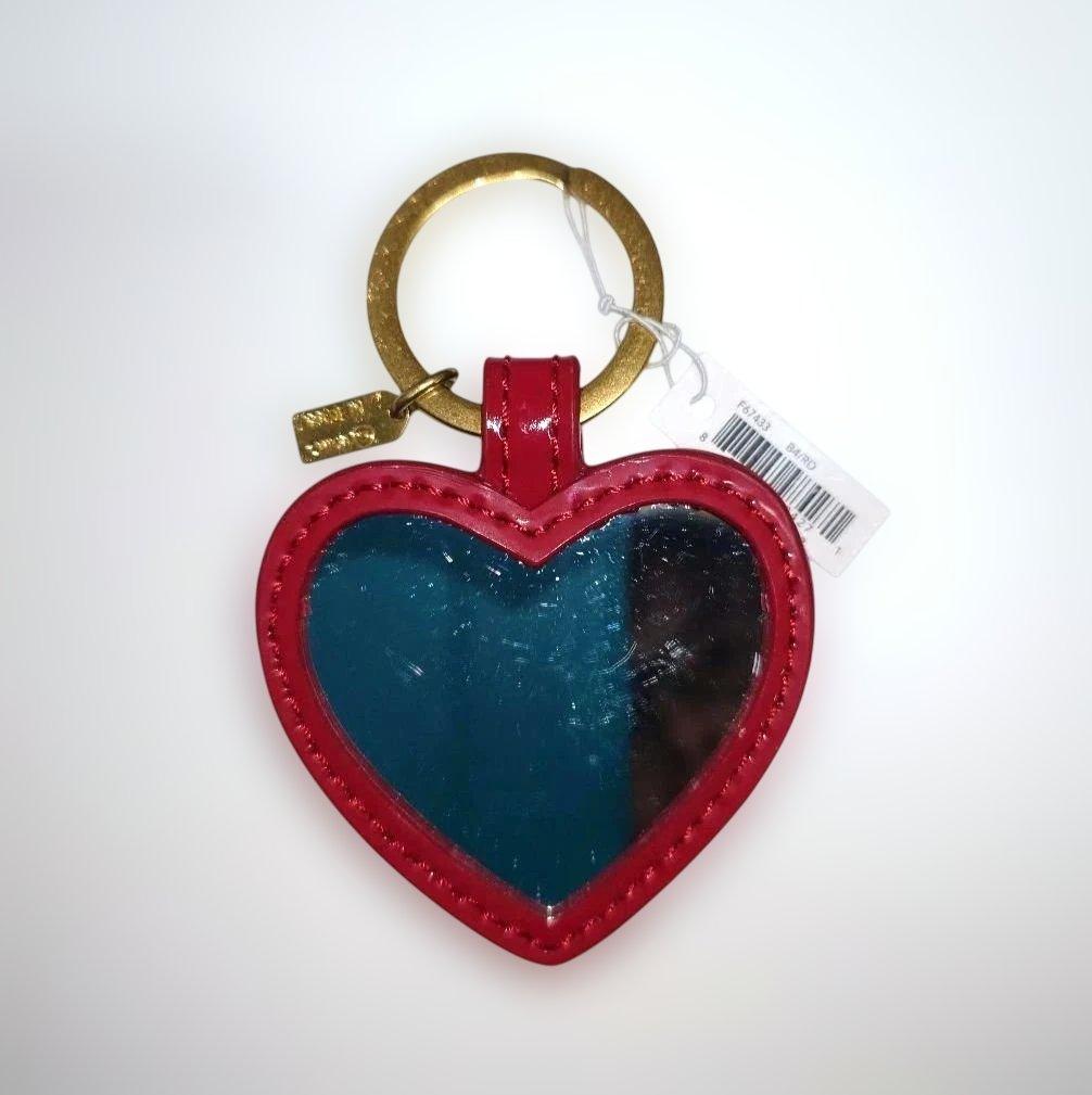 COACH シグネチャー ハート型 キーリング キーホルダー ミラー - メルカリ