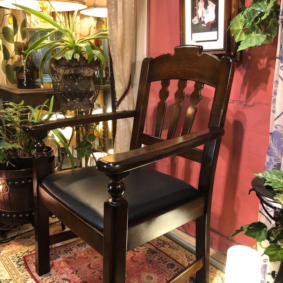 我妻直子 　80’sヴィンテージ ブナ無垢　アンティークアームチェア