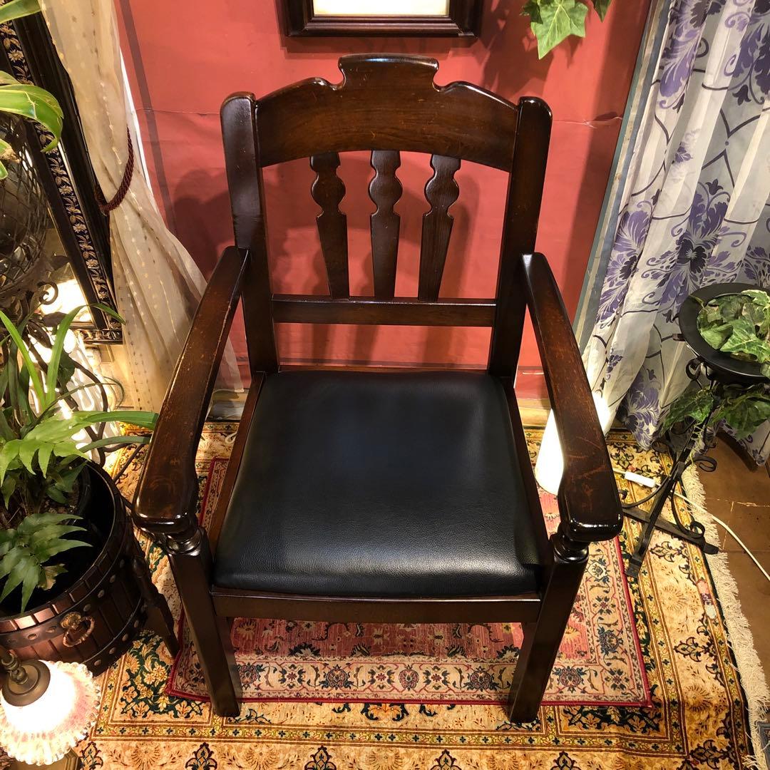 我妻直子 　80’sヴィンテージ ブナ無垢　アンティークアームチェア