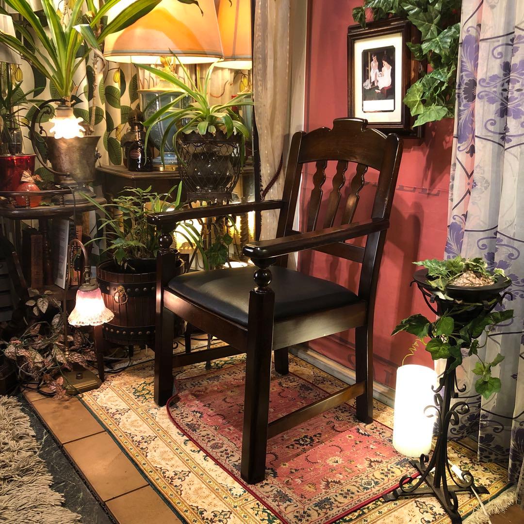 我妻直子 　80’sヴィンテージ ブナ無垢　アンティークアームチェア