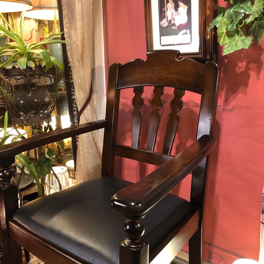 我妻直子 　80’sヴィンテージ ブナ無垢　アンティークアームチェア