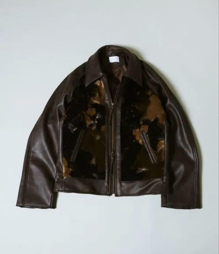 Camphor wood フェイクハラコレザージャケット - メルカリ