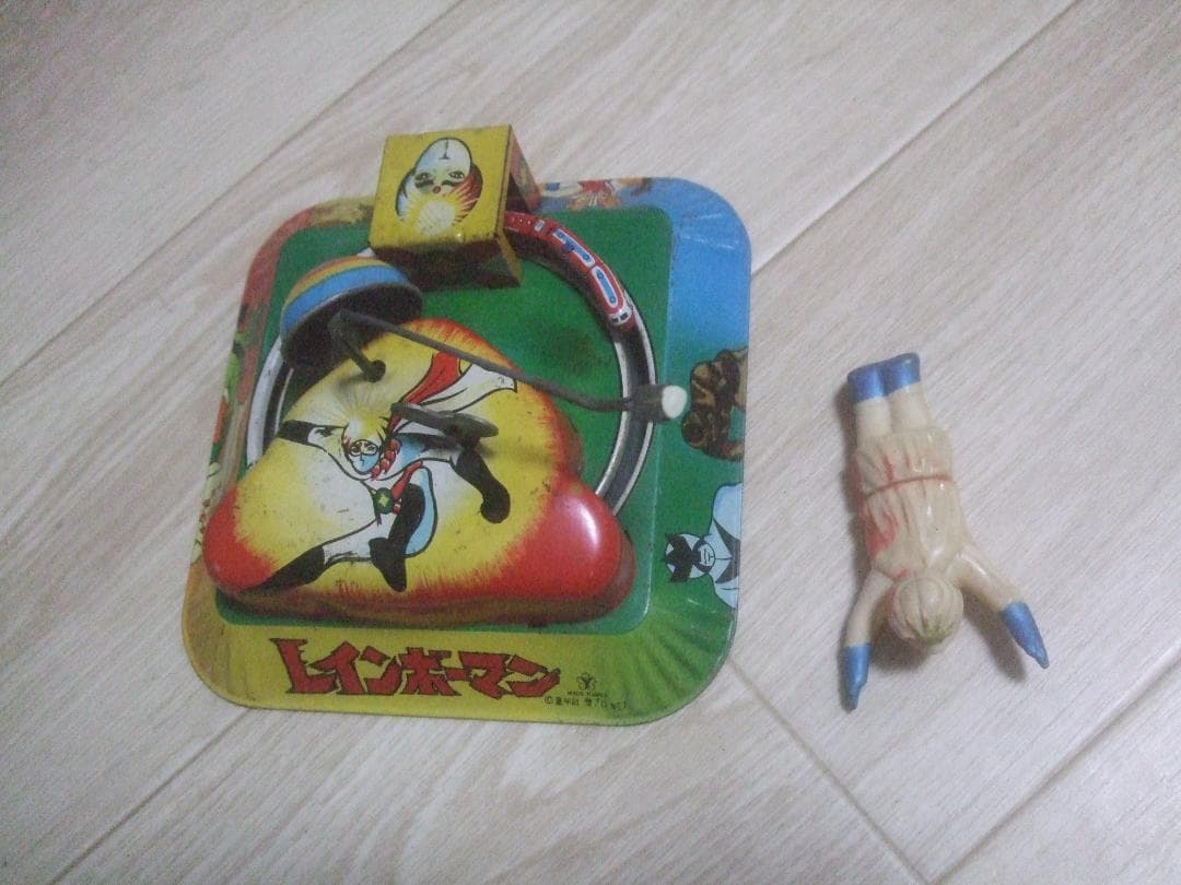 昭*様 ヨネザワ★ レインボーマン ★でんしゃまわり ブリキ ゼンマイ・萬年社