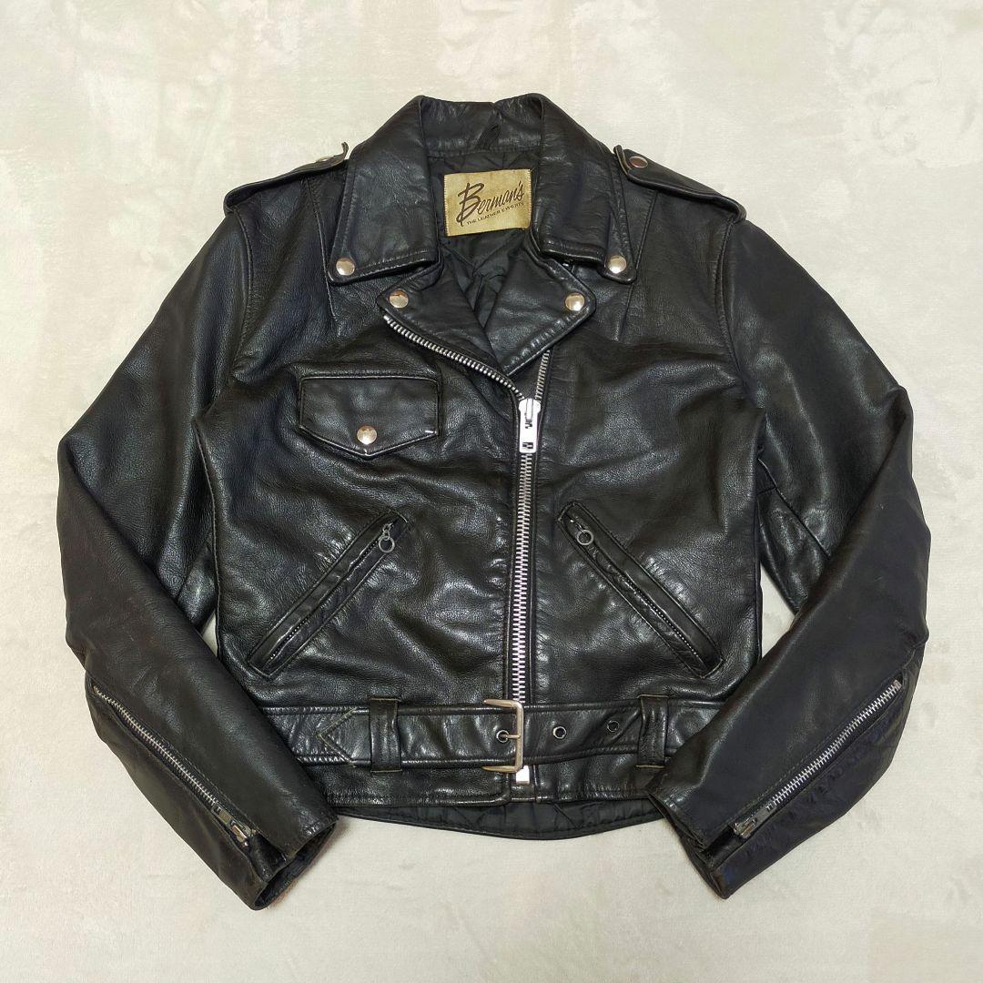 70S 80S　Berman's　ヴィンテージ　ダブルライダースジャケット 70S 80S Berman's ヴィンテージ ダブルライダースジャケット - メルカリ