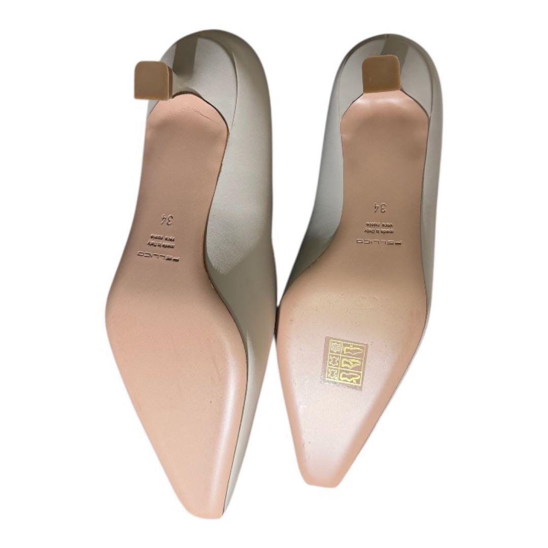 PELLICO ホワイト スカラップパンプス 34