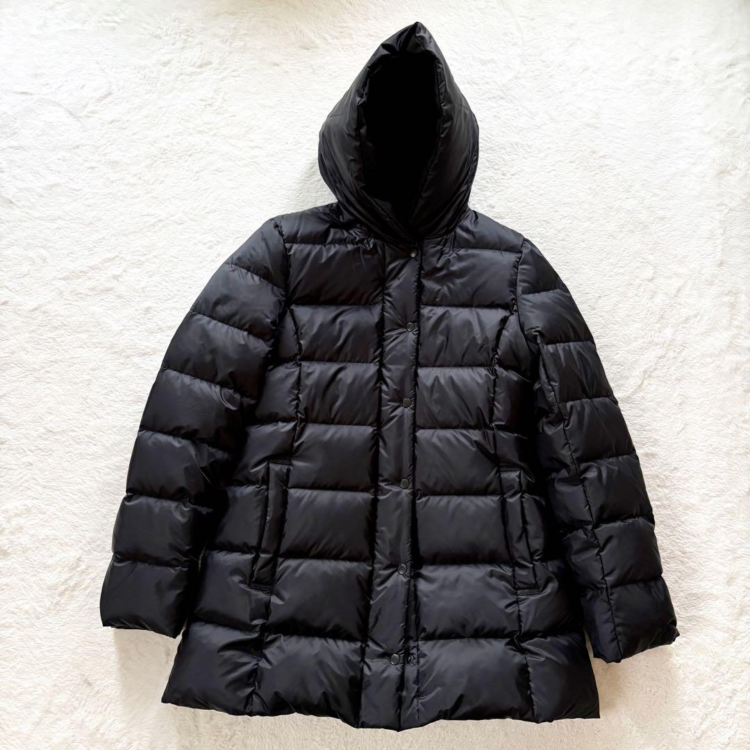 極美品 23区シレータフタ ミドル丈 ダウンコート M 38 黒 洗える