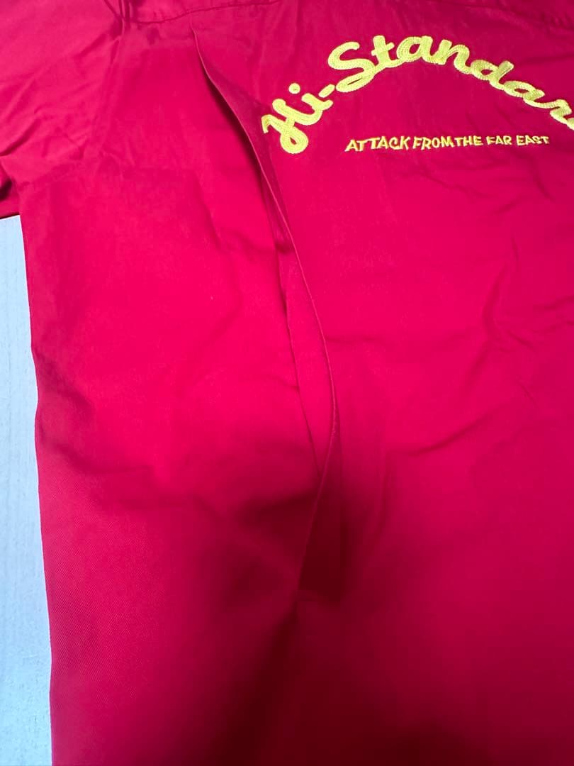 Hi-Standard 半袖ワークシャツ 赤