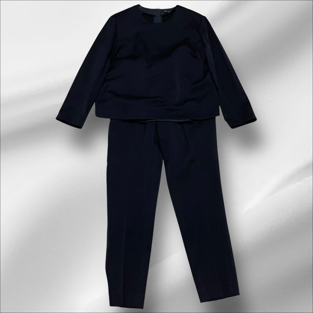 極美品✨】 23区 ネイビー セットアップ ノーカラー パンツ 38 日本製