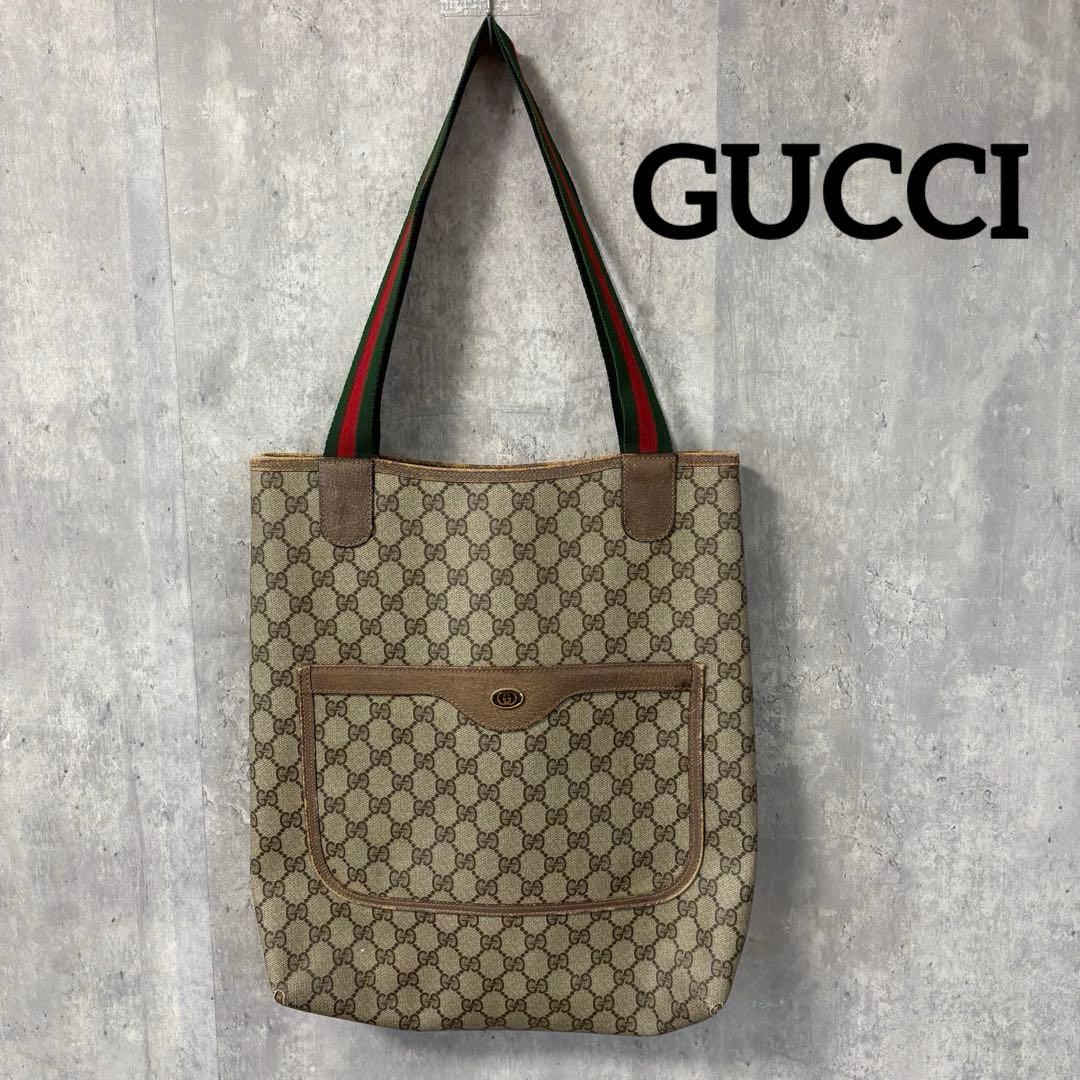GUCCI グッチ GG柄 キャンバス シェリーライン トートバッグ A4可 グッチ GUCCI シェリーライン GG柄 GGキャンバス ミニトートバッグ