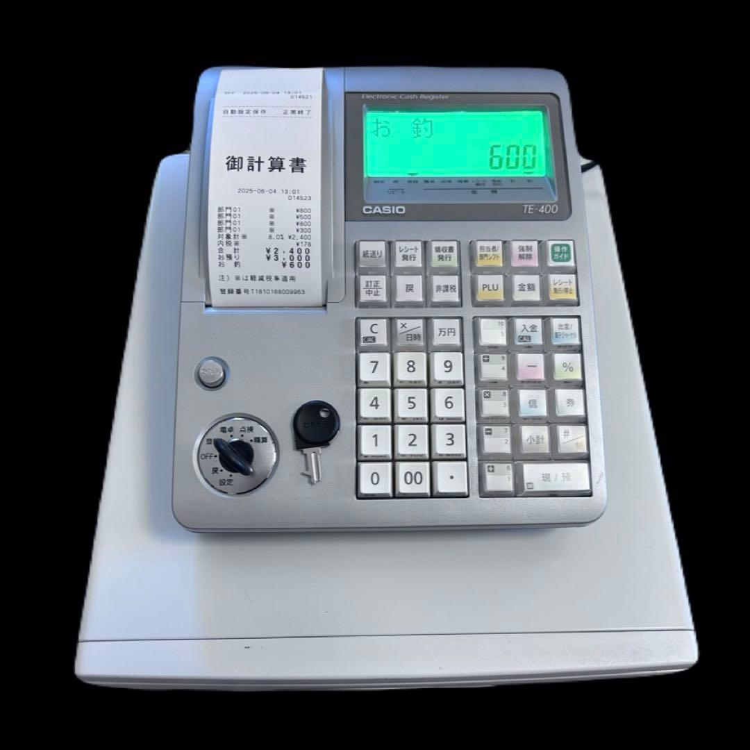 CASIO TE-400 電子レジスター カシオ ドロア分離型　-398