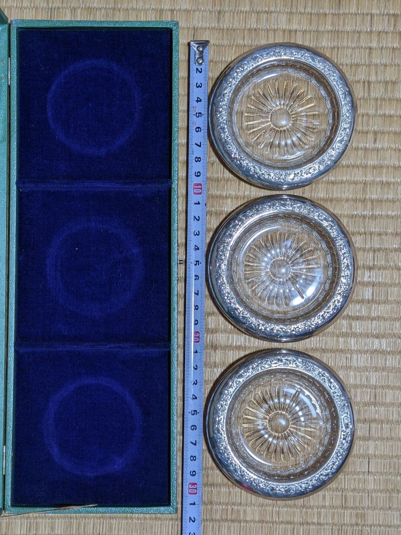 ♢純銀製コースター 田中貴金属直営店 銀座山崎 共箱 栞入 資産形成