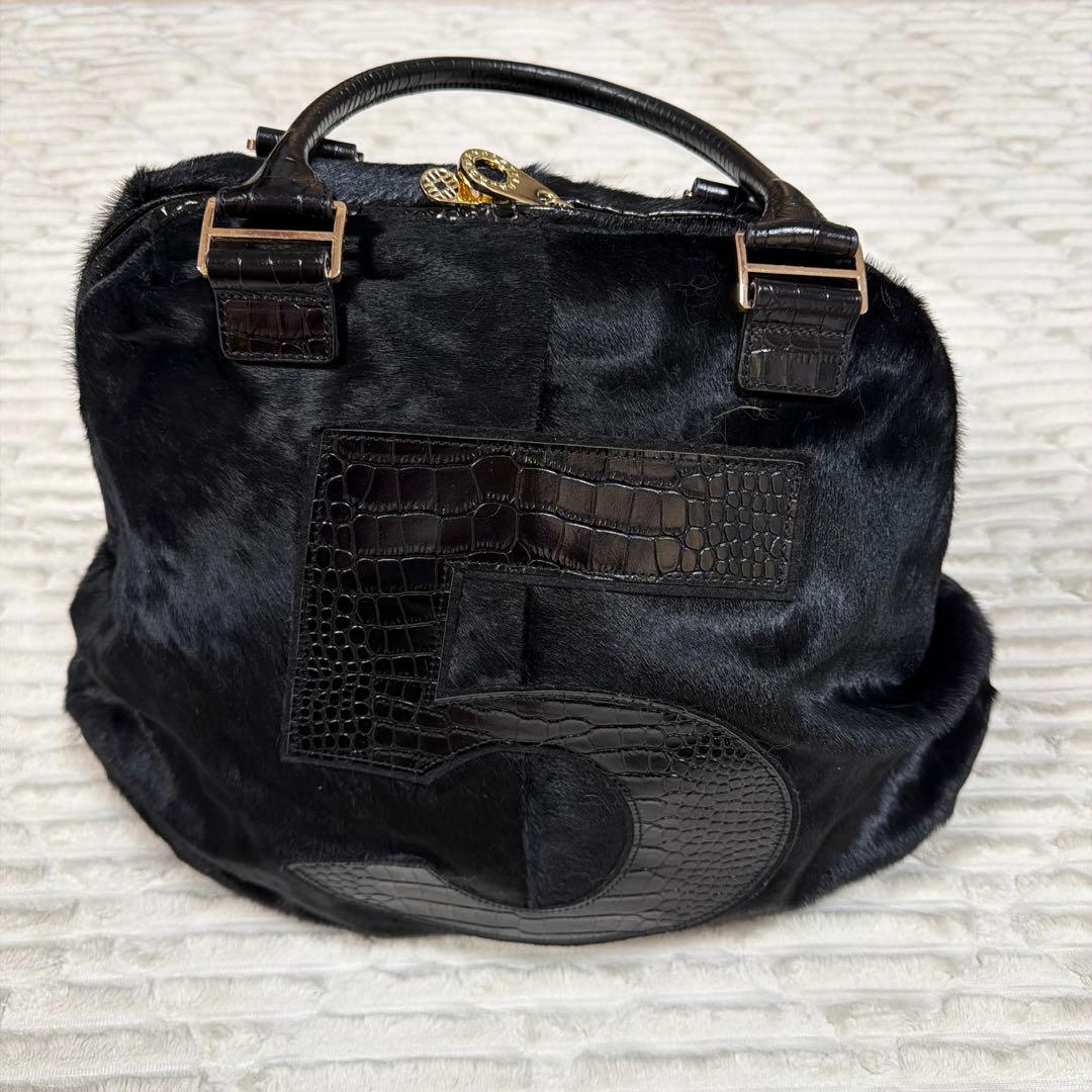 muta ムータ　No5 ハンドバッグ ゴルフバッグ ハラコ　クロコ 美品 muta ムータ No5 ハンドバッグ ゴルフバッグ ハラコ クロコ 美品