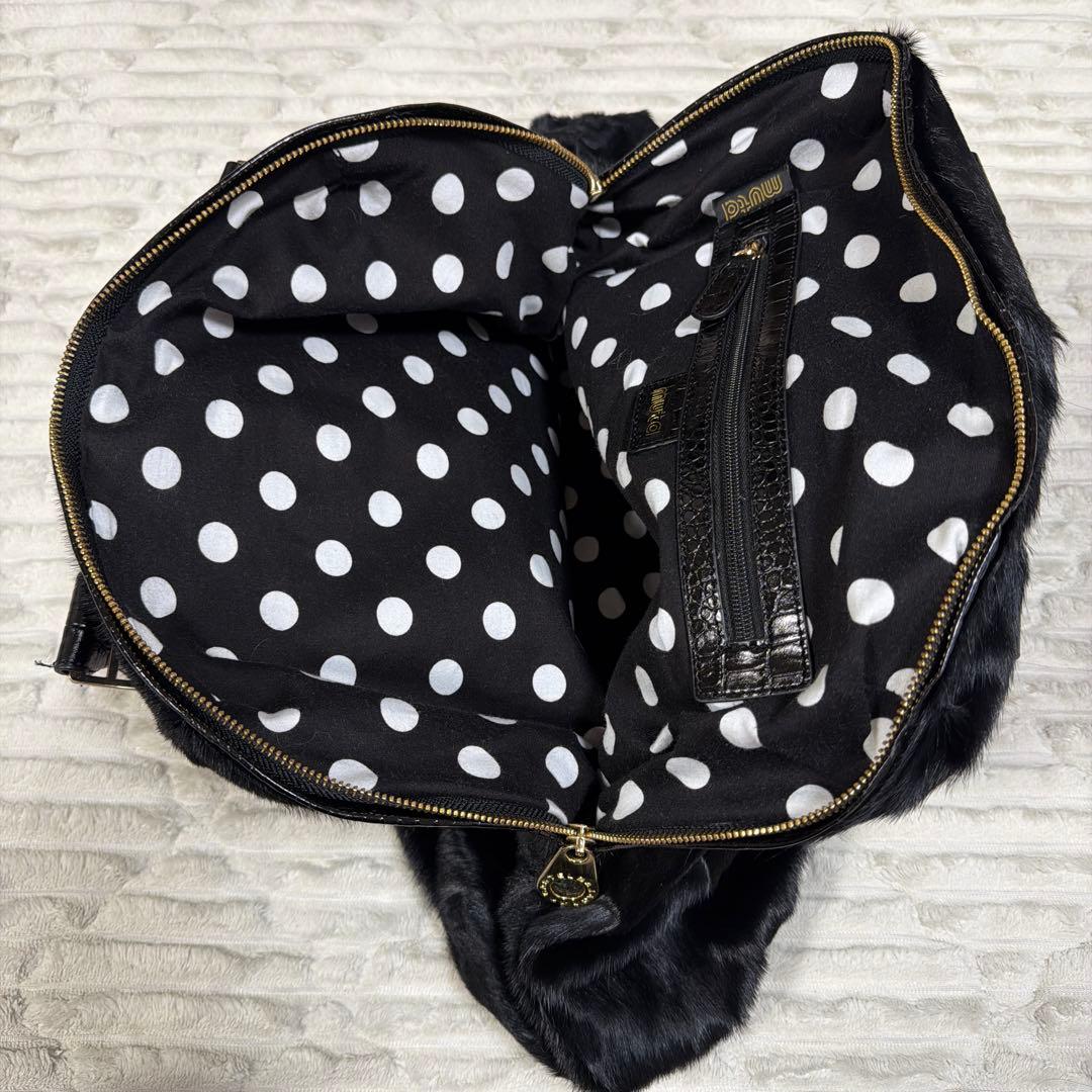 muta ムータ No5 ハンドバッグ ゴルフバッグ ハラコ クロコ 美品