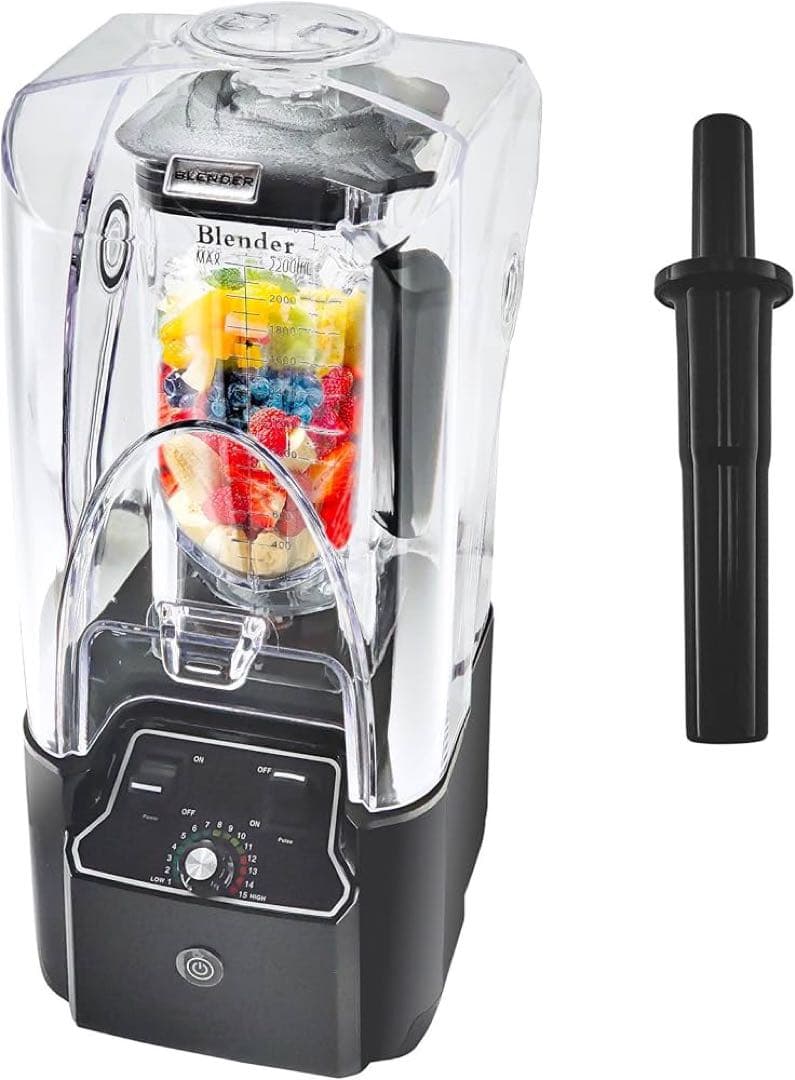 ミキサー ブレンダー 2.2L 大容量 氷も砕ける 多機能 一台多役 攪拌棒付き