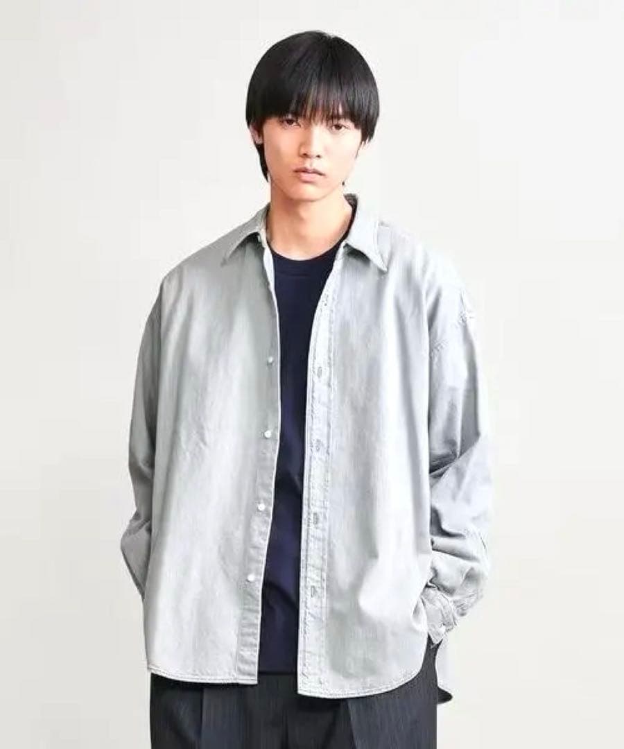 H BEAUTY&YOUTH H アイスウォッシュ デニムシャツ サイズ：M H BEAUTY&YOUTH＞ ICE WASH DENIM SHIRT ¥35,200 Color: LT.BLUE/LT