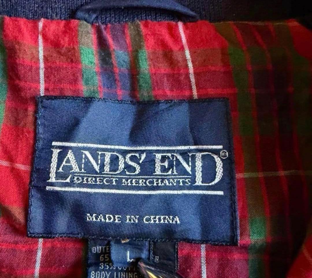 90s ランズエンド スウィングトップ ネイビー L ハリントンジャケット