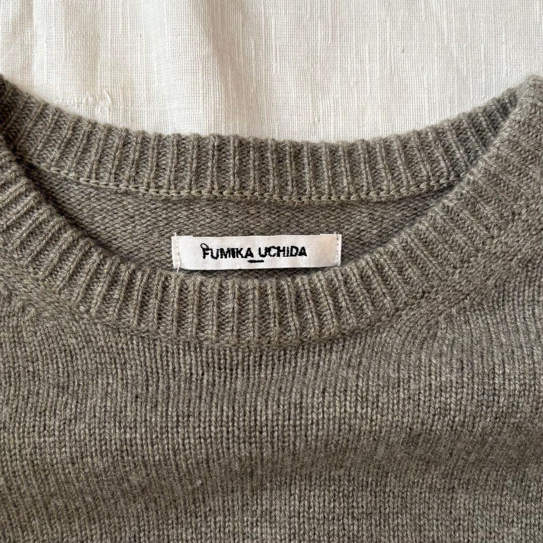 《最終値下》FUMIKA_UCHIDA/カシミヤ ショートニット セージグレー