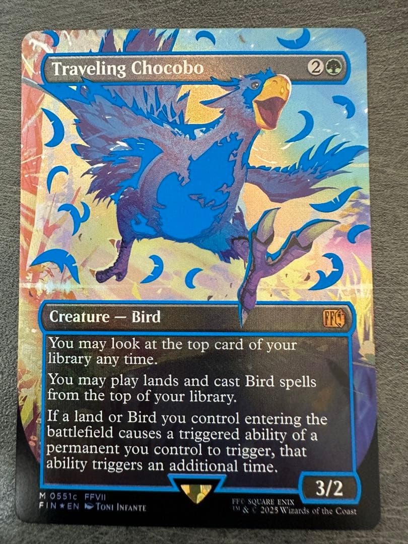 旅するチョコボ　ネオンインクfoil 青 ネオンインク・Foil】(551c)□ボーダーレス□《旅するチョコボ